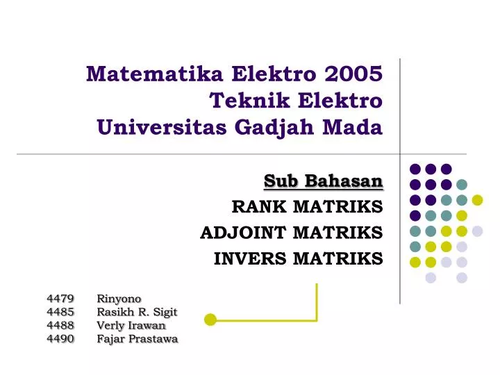 matematika elektro 2005 teknik elektro universitas gadjah mada