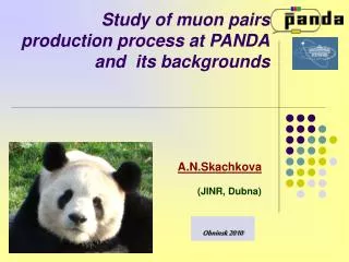Study of muon pairs production process at PANDA and its backgrounds