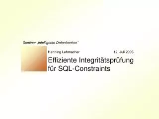 seminar intelligente datenbanken