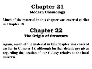 Chapter 22 The Origin of Structure