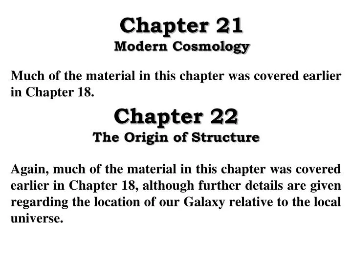 chapter 22 the origin of structure