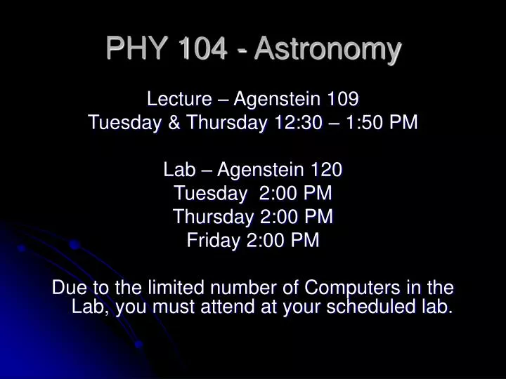 phy 104 astronomy