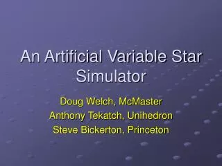 An Artificial Variable Star Simulator