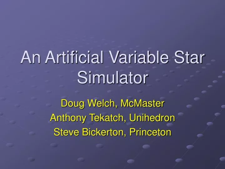 an artificial variable star simulator