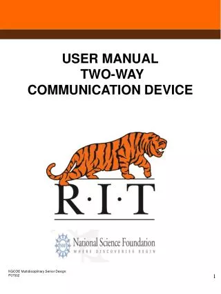 USER MANUAL TWO-WAY COMMUNICATION DEVICE