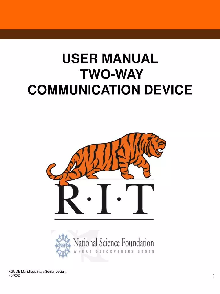 user manual two way communication device