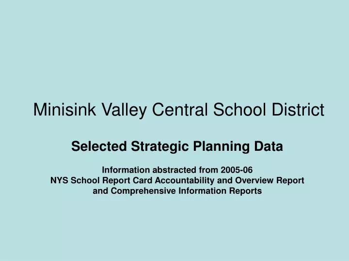 minisink valley central school district