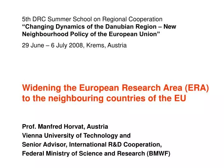 widening the european research area era to the neighbouring countries of the eu