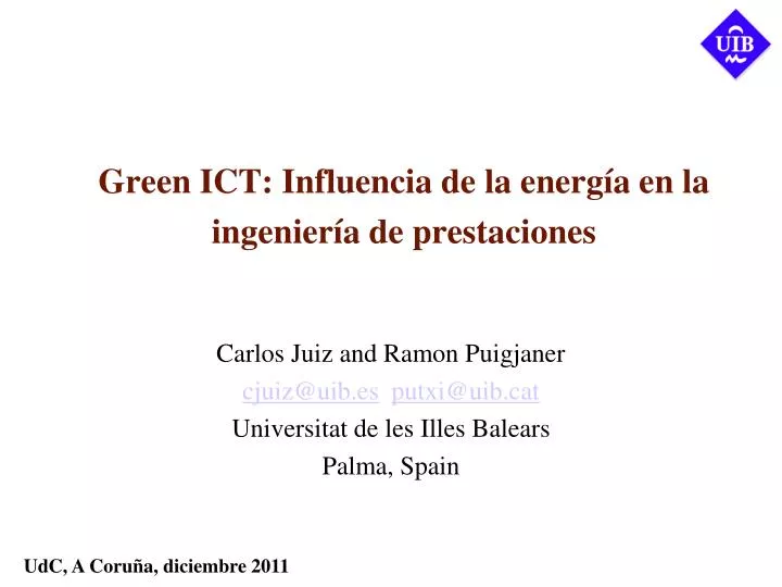 green ict influencia de la energ a en la ingenier a de prestaciones
