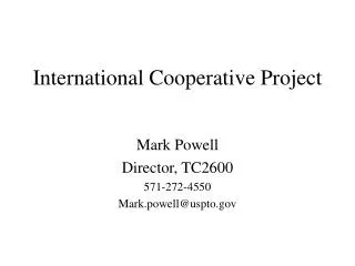 International Cooperative Project