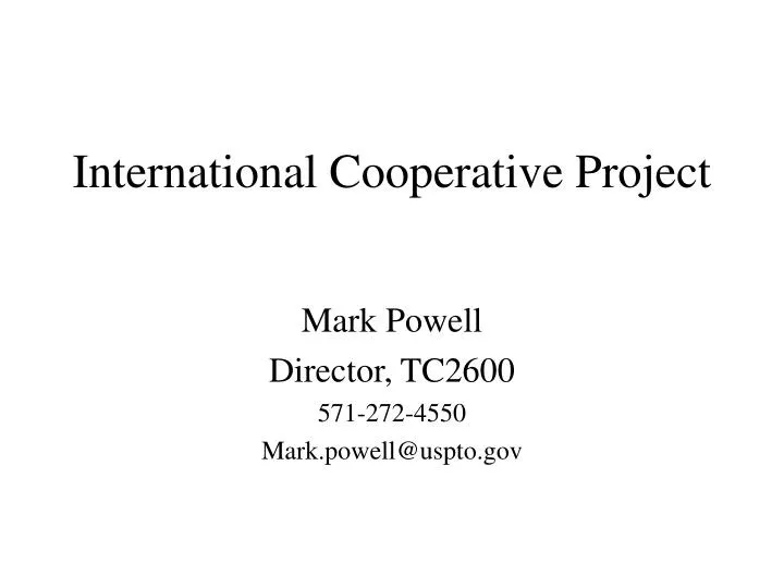 international cooperative project