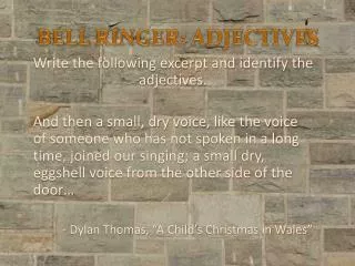 bell ringer adjectives