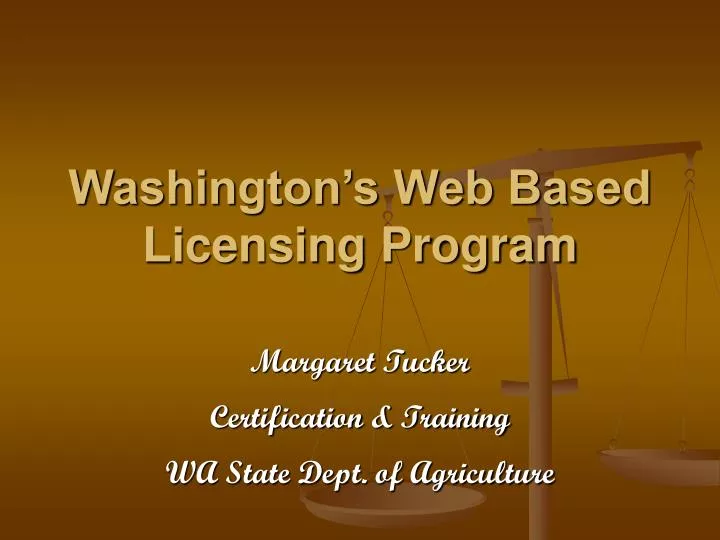 washington s web based licensing program