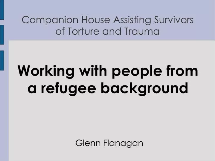 working with people from a refugee background