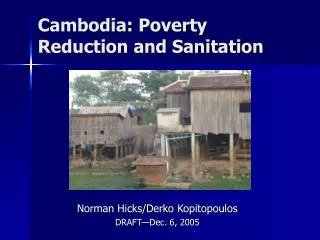 Cambodia: Poverty Reduction and Sanitation