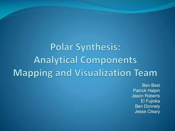 polar synthesis analytical components mapping and visualization team