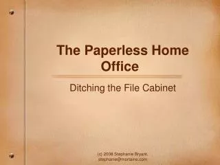The Paperless Home Office