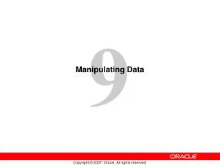 Manipulating Data