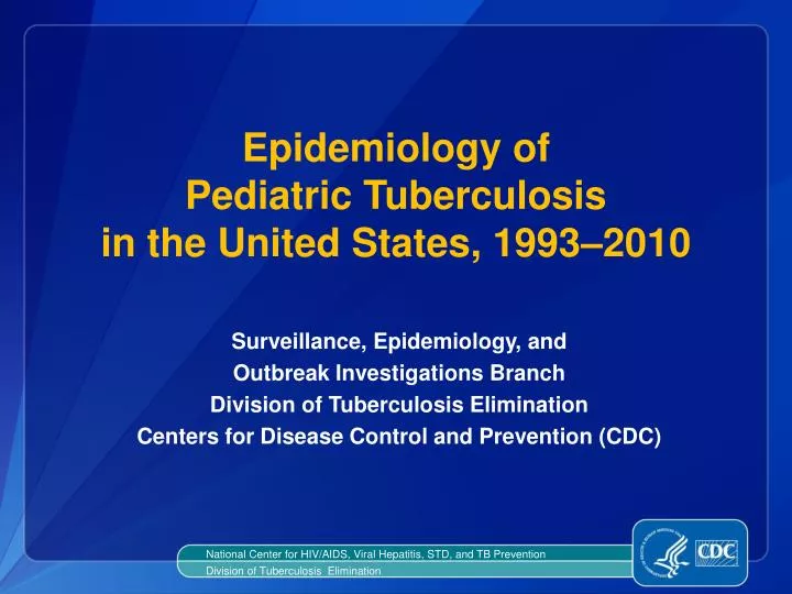 epidemiology of pediatric tuberculosis in the united states 1993 2010