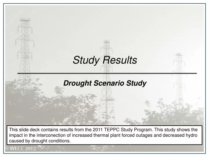 study results drought scenario study