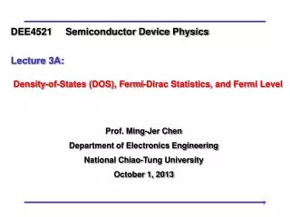 Prof. Ming-Jer Chen Department of Electronics Engineering National Chiao-Tung University