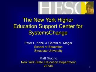 The New York Higher Education Support Center for SystemsChange