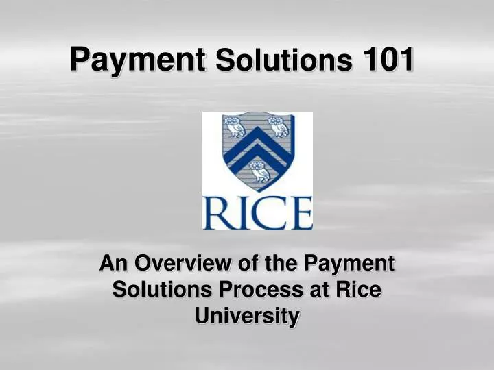 payment solutions 101