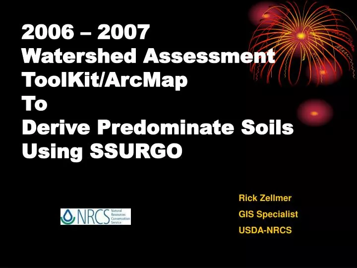 2006 2007 watershed assessment toolkit arcmap to derive predominate soils using ssurgo