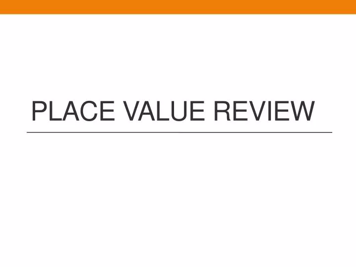 place value review