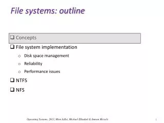 File systems: outline