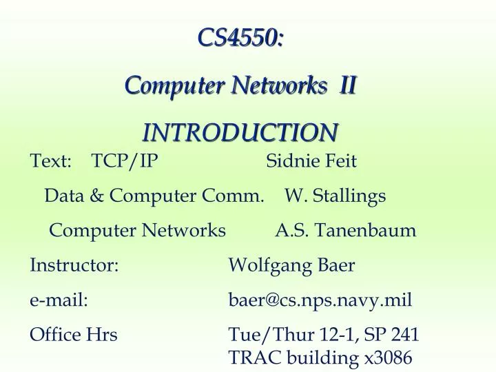 cs4550 computer networks ii introduction