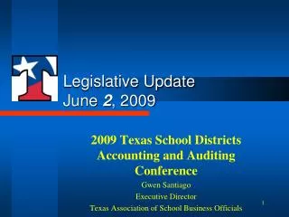 Legislative Update June 2 , 2009