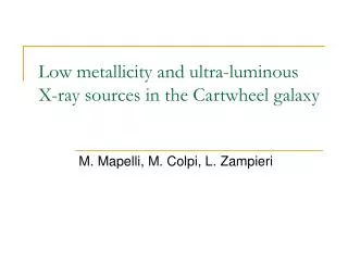 Low metallicity and ultra-luminous X-ray sources in the Cartwheel galaxy