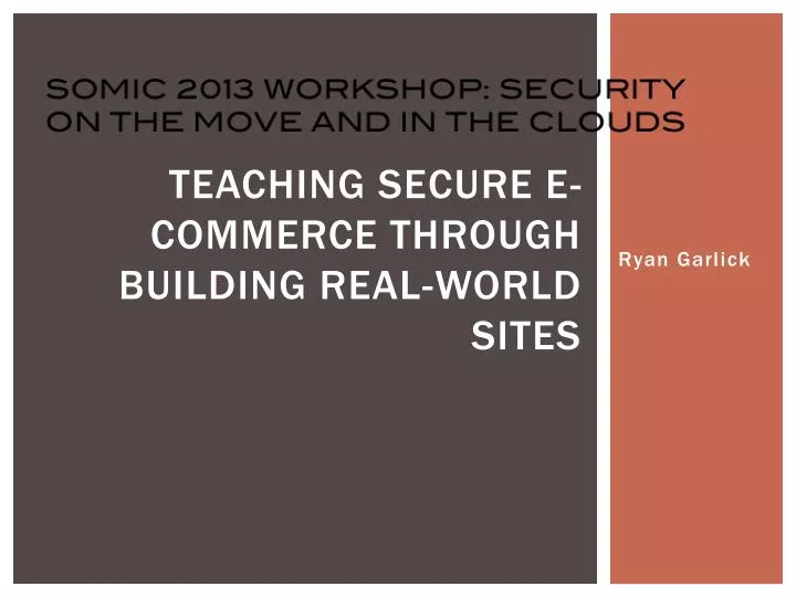 teaching secure e commerce through building real world sites