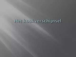 het kookverschijnsel