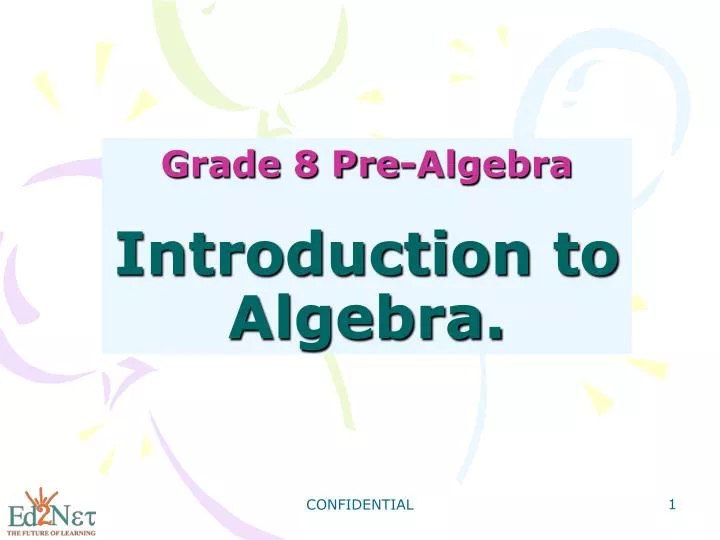 grade 8 pre algebra introduction to algebra