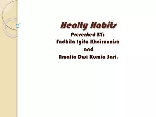 Healty Habits