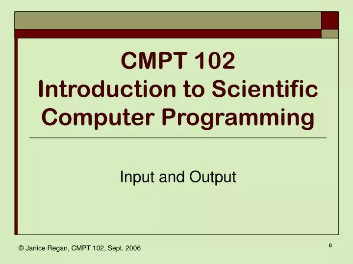 cmpt 102 introduction to scientific computer programming