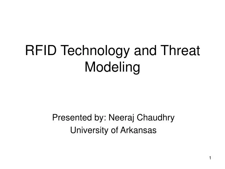 rfid technology and threat modeling