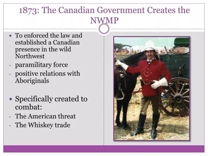 1873 the canadian government creates the nwmp
