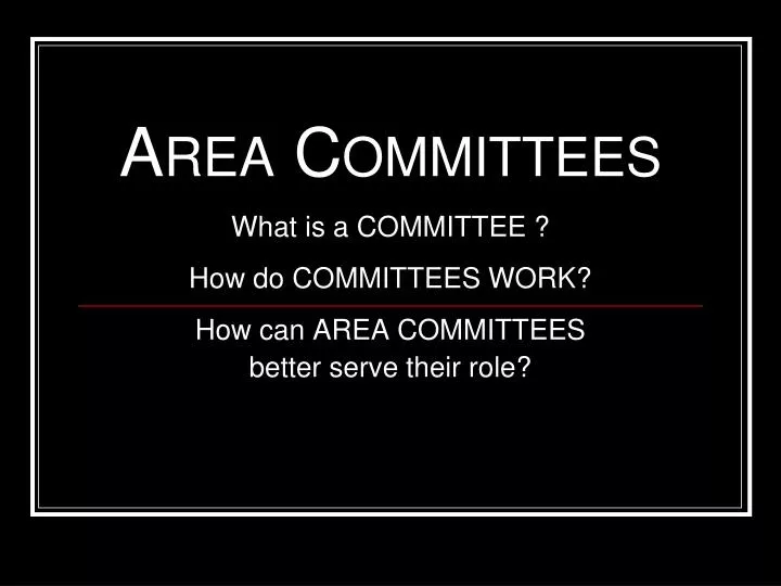 area committees