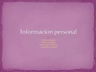 informaci n personal