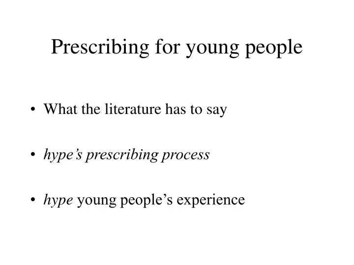 prescribing for young people
