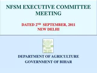 NFSM EXECUTIVE COMMITTEE MEETING DATED 2 ND SEPTEMBER, 2011 NEW DELHI