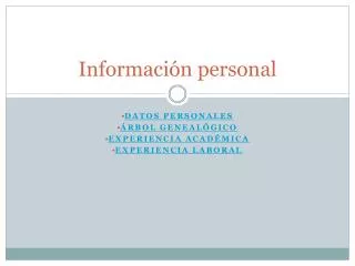 informaci n personal