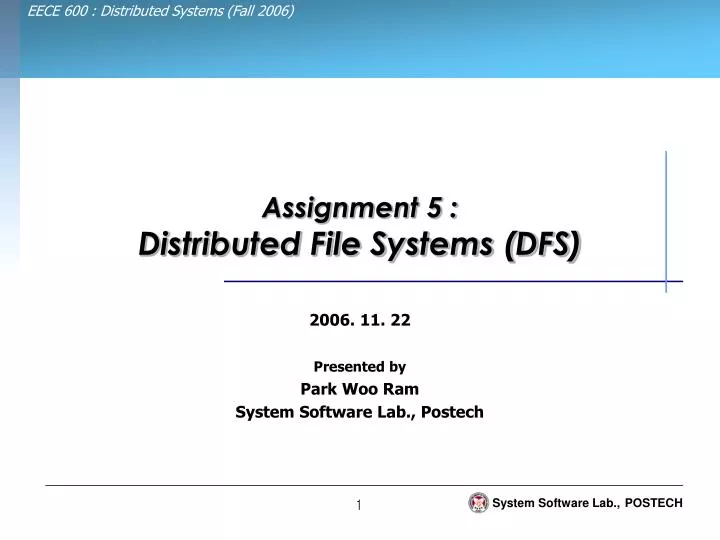 assignment 5 distributed file systems dfs