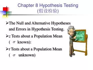 Chapter 8 Hypothesis Testing ( ???? )