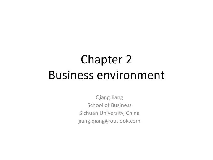 chapter 2 business environment