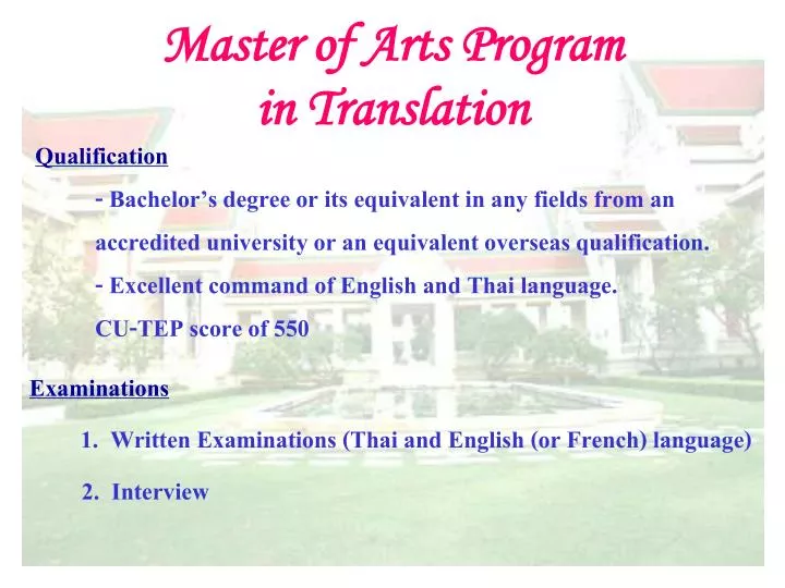 master of arts program in translation