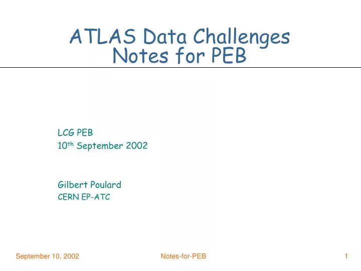 atlas data challenges notes for peb